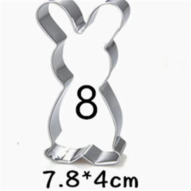 New Easter Cookie Cutter Set Bunny,Egg,Flower,Rabbit Face,Chick,Carrot,Butterfly-Stainless Steel Fondant Cutter Mold Baking Tool