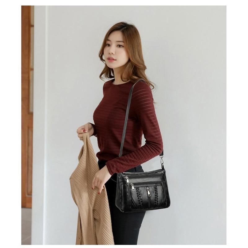 PU Leather Shoulder Crossbody Bag with Large Capacity