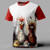 Men's Humor Chicken T Shirt Funny 3D Animal Rooster Print Short Sleeve T-Shirts Outdoor Casual Street Style Sports Male Clothing