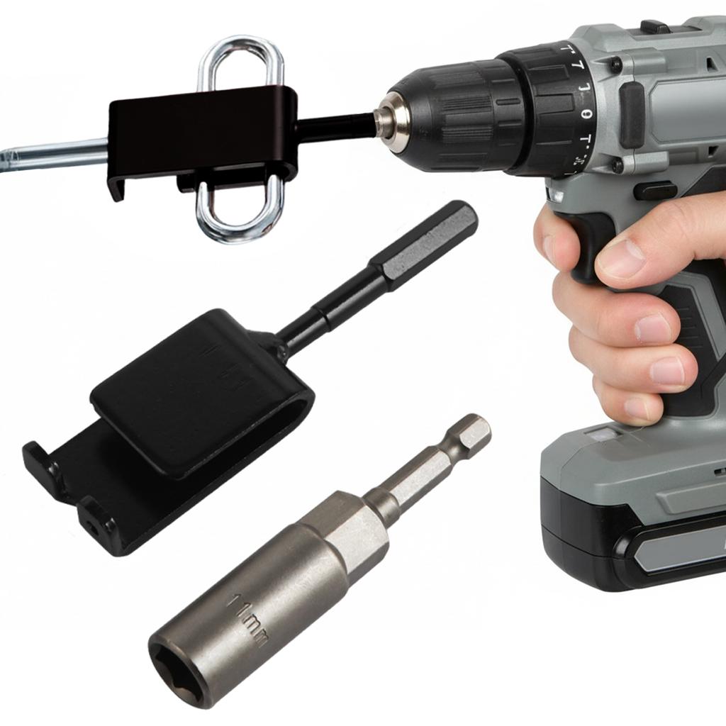 Ice Anchor Power Drill Adapter with Sleeve Ice Auger Adapter Shaft for Setting Up Ice Fishing Shelter Tent Tent Peg Drilling