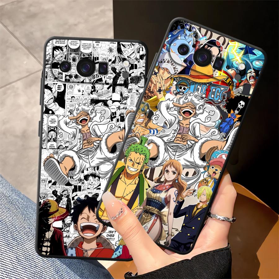 O-One Pieces Luffys Black Soft Shell Phone Case for Google Pixel 8a 7a 10 9 Pro XL 6a 6 7 8 Pro 9a