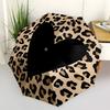 1pc Leopard Heart Automatic Open/close Umbrella, 8-Rib sturdy structure, Auto Folding/Opening, Portable Travel Umbrella for Women, Parties011