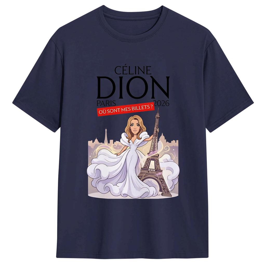 C-Celineds Dion Paris 2026 T-Shirt Beach Hip Hop T-Shirts Adult 100% Cotton Oversize Tees Short-Sleeve Streetwear Tshirt