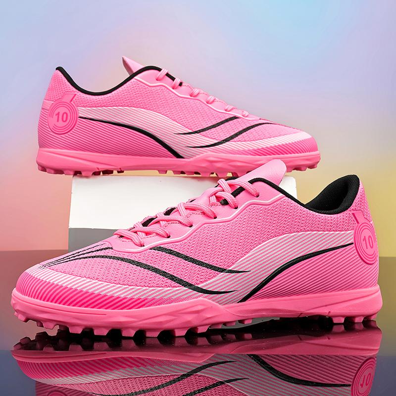 Men's Soccer Shoes TF/FG Non-Slip Turf Soccer Cleats Train Shoes Breathable Simple Design Sneakers Casual Lace Up Football Boots