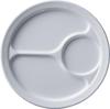 Nodahoro Enamel Round Plate, Heat-Resistant, 24cm, Medium Size, Divided, Lunch Plate, White, Made In Japan, RP-M