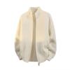 Men S Double Zip Knit Cardigan Loose Solid Color High Quality Sweater Coat