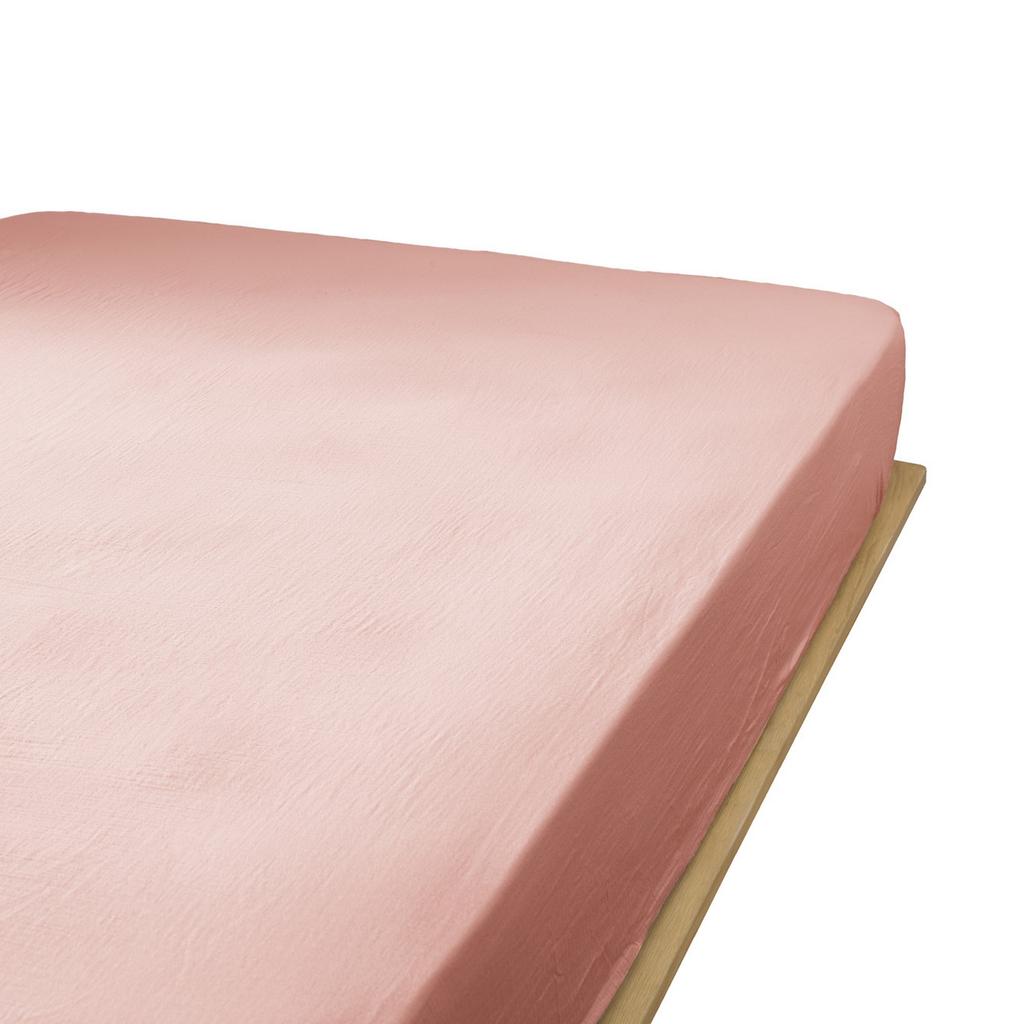 Prostěradlo 160x200 cm z bavlněné gázy růžové