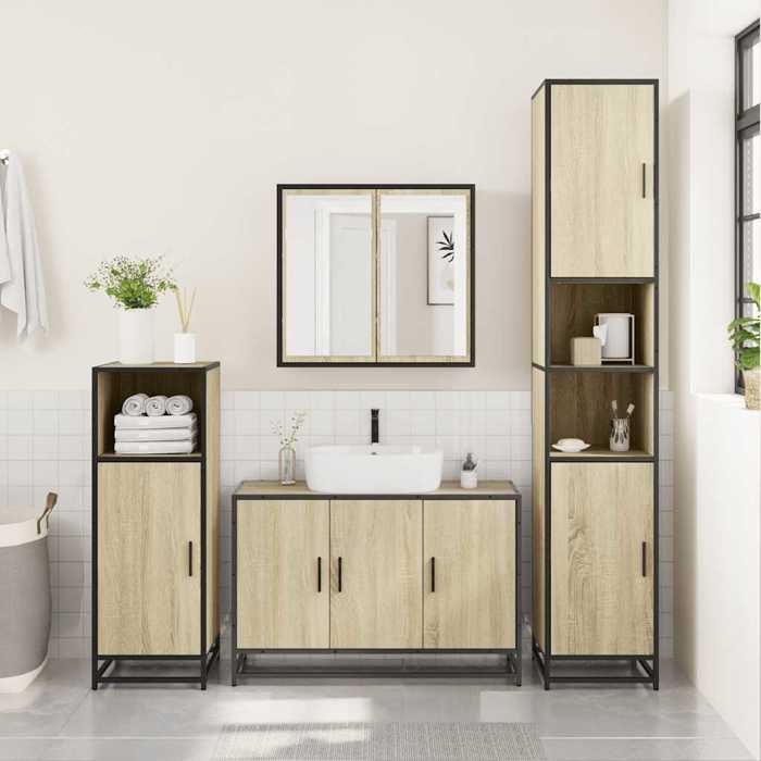 VidaXL Bathroom Vanity Unit Sonoma Oak 90x33x60 Cm, Bathroom Sink Unit, Bathroom Furniture 849270