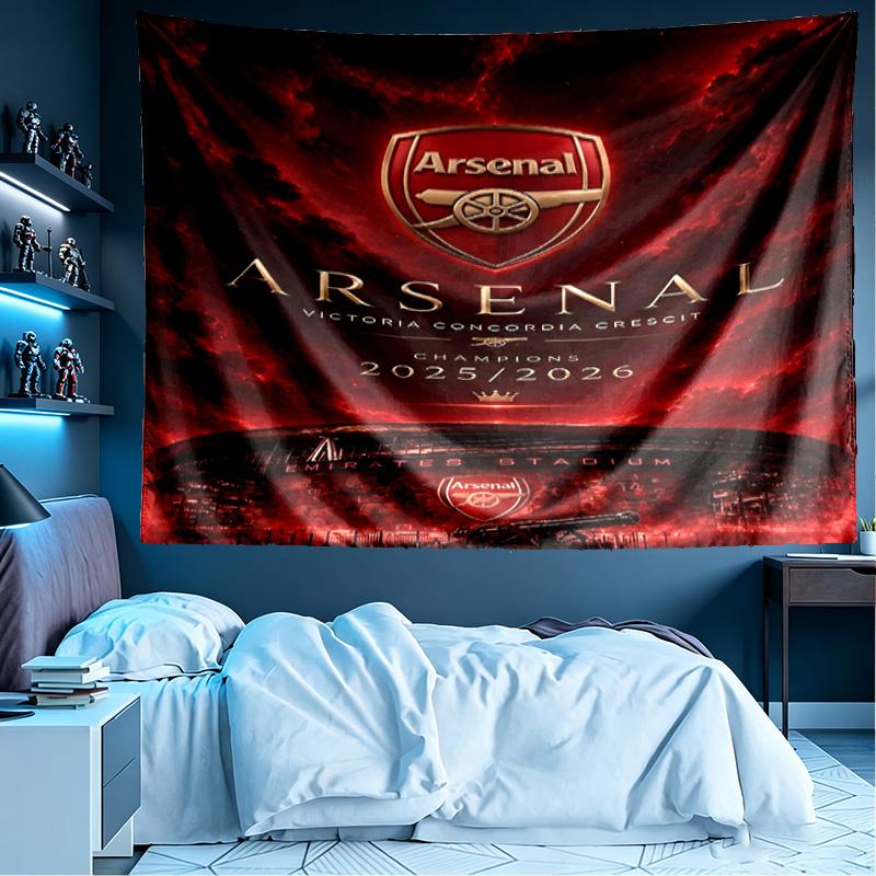 Arsenal F.C Print Tapestry, Lightweight Wall Hanging, for Bedroom, Dorm, Living Room, Home Art Decor - Birthday Christmas Gift for Friends