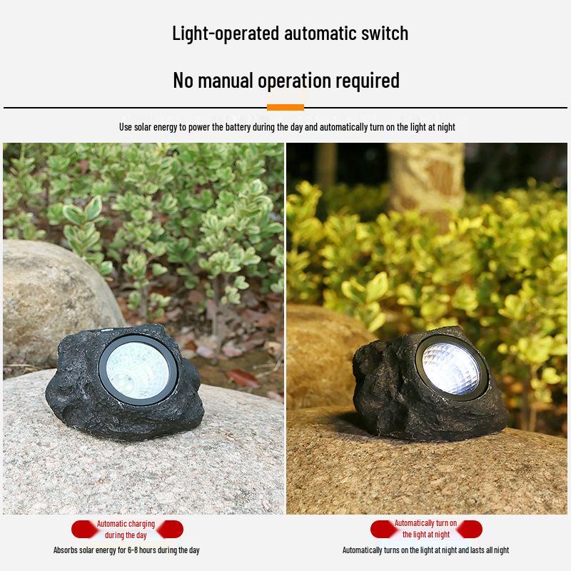 LED Wasserdichte Solarsteinleuchte für Außengartendekorationen und Rasenscheinwerfer
