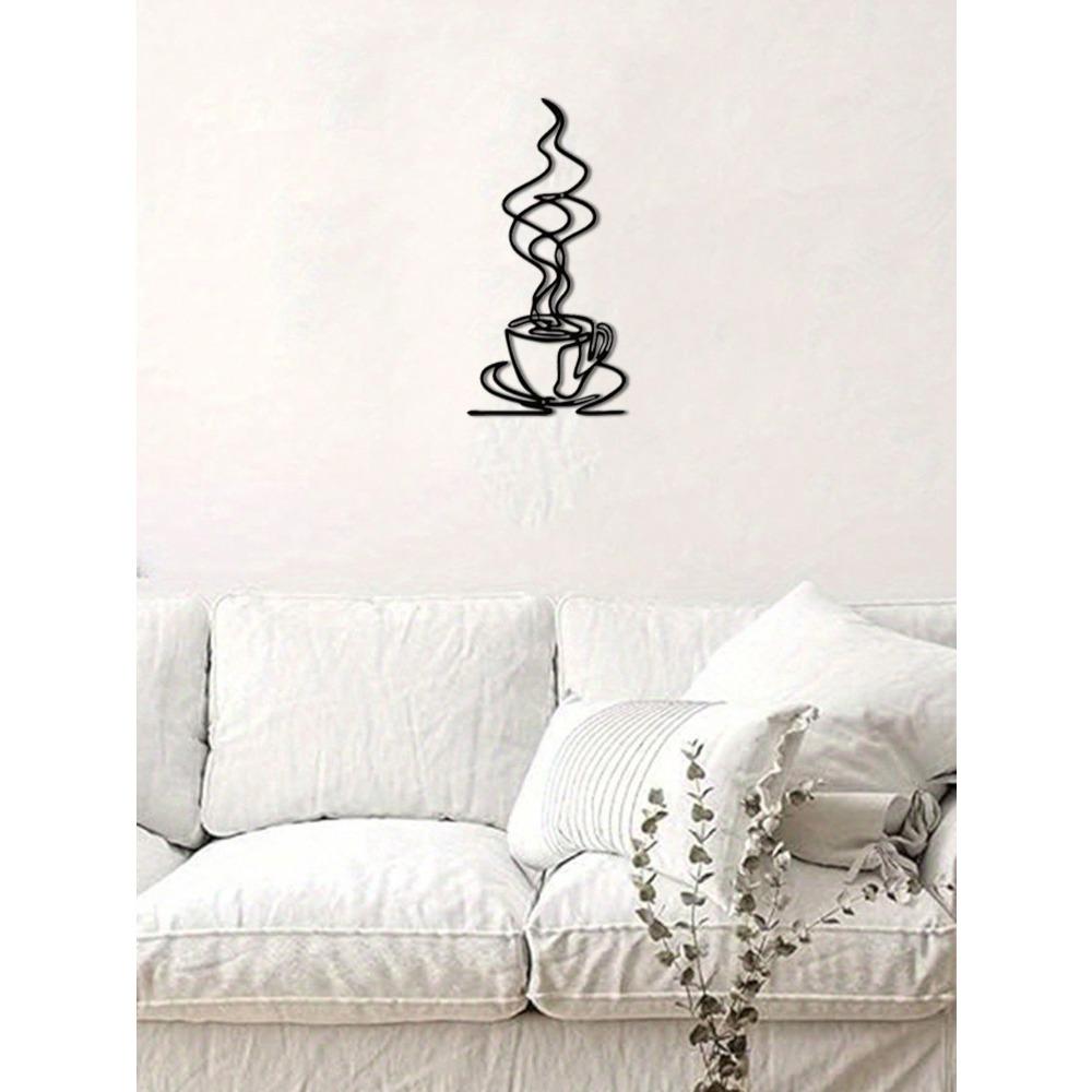 Metalowy Kubek do Kawy Sztuka na Ścianę Rustykalny Wystrój Kuchni Znak do Baru Kawiarni Prezent