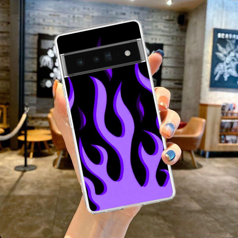 infinity on Purple For Google Pixel 8 7 6 Pro 6A 5 4 5A 4A 3A XL 5G Phone Case Silicone Shockproof Soft Transparent Cover Fundas