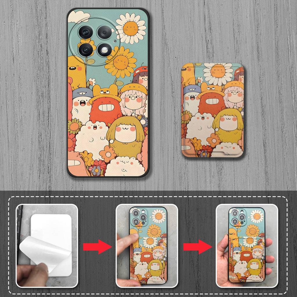 Waterproof Back Cover Phone Case For OnePlus Ace2 Pro/1+Ace2 Pro Card sleeve Cute Soft case Silicone Card slot TPU Cover