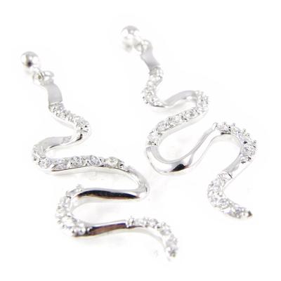 [H5490] - White 'Temptation' Silver Earrings