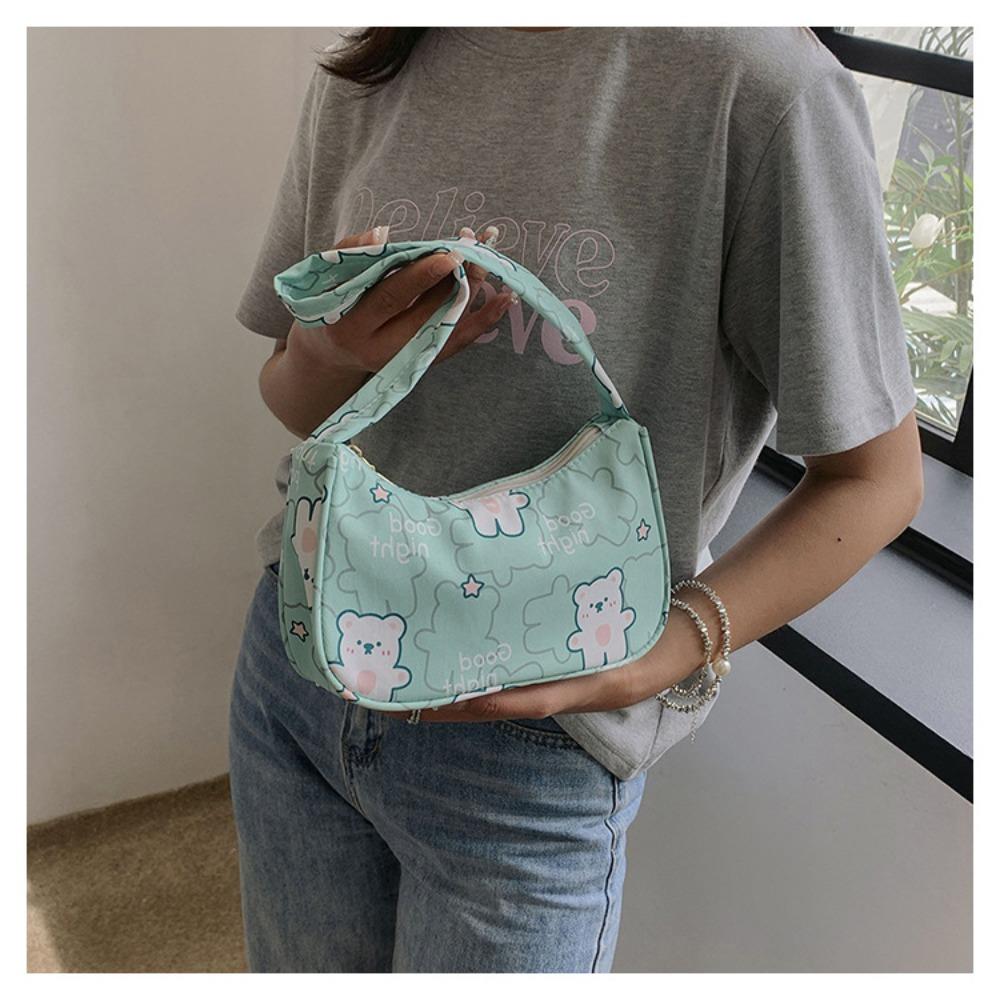 Nylon cloth bag women's new lightweight small satchel underarm bag simple shoulder canvas bag trendy dumpling bag