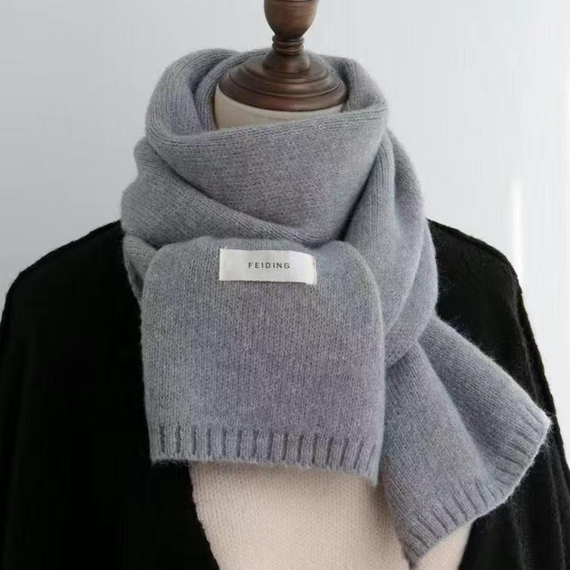 Premium Warm Dark Grey Knitted Scarf Soft Skin Friendly Fabric Perfect For Winter Outdoor Activities Daily Commute Travel