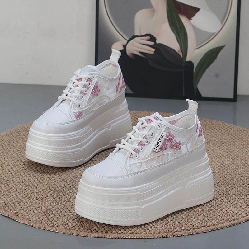 Fashion 12CM Women Sandals Platform Wedge Sandals Slides Women Summer Shoes Air Mesh Sneaker Shoes Mules Shoes Slippers Breathable