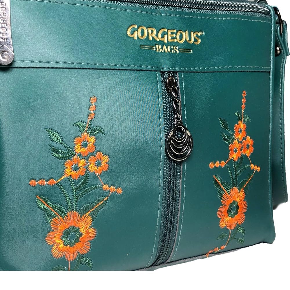 RSINC Cross Body Bag | Structured Shoulder Bag | Faux Leather Casual Flower Print Crossbody Daytrip Shoulder Women Sling Bag |  Z Green Green Bag