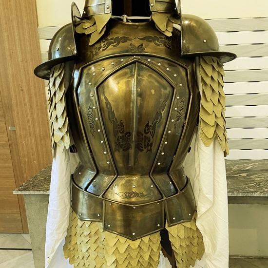 LARP-Kostüm „Krieger der Königsgarde aus dem 15. Jahrhundert“ (Halbrüstung, Ritteranzug, Königsmörder Jaime Lannister) – Halloween-Kostüm