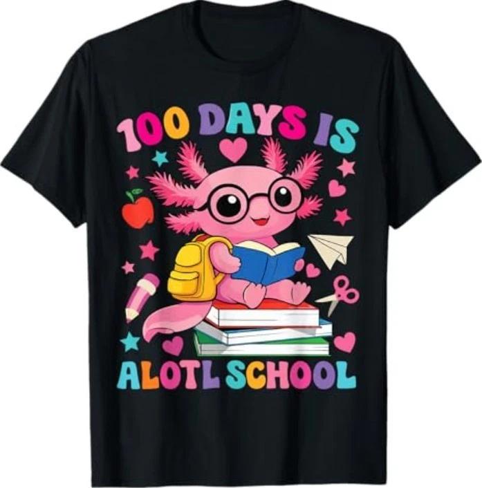100 Days is Alotl School Axolotl 100th Day of School Girls T-Shirt 3XL