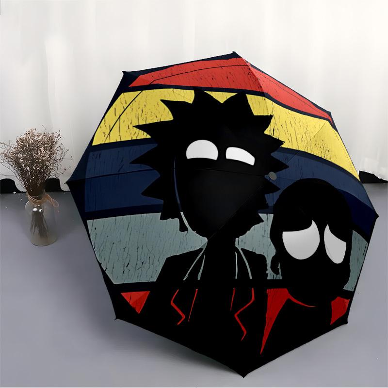 1pc Rick_and_Morty Auto Personality Personality Cute Umbrella 8-Bone Design Compact Gear for Outdoor Travel, Perfect Helloween Chrismas Gift for Frien
