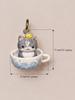 Cartoon Teacup Animal Series Pendant Necklace Cute Diy Fox Penguin Rabbit Panda Hedgehog 3D Pendant Jewelry Accessories