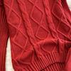 New Loose Knit Fried Dough Twists Sweater Suit Women's Winter High Waist Slim Straight Wide Leg Pants Two-piece Set