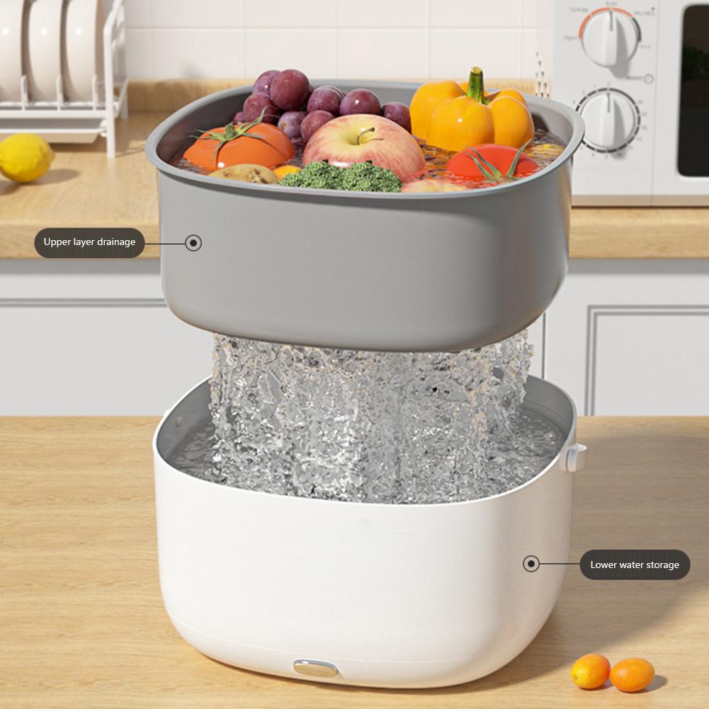 Ultrasound Fruits Cleaning Machine with Handle Electric Vegetable Washers Household Kitchen Gadgets for Tableware Bottles
