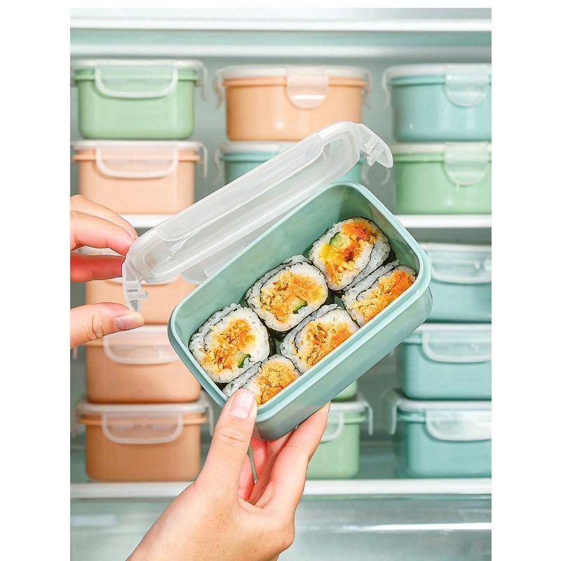 Kitchen Refrigerator Microwave Safe Plastic Lunch Box, Rectangular-Shaped Fresh-Keeping Box For Food Storage, Fruits & Snacks With Seal Cover, Kitchen