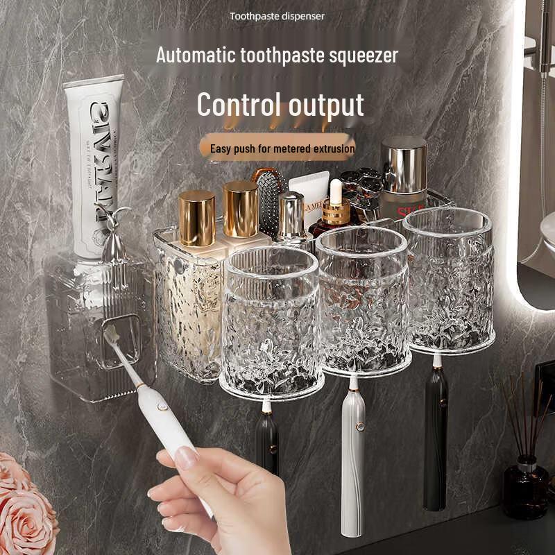 Aige Adhesive Wall-Mounted Double Cup Toothbrush Holder