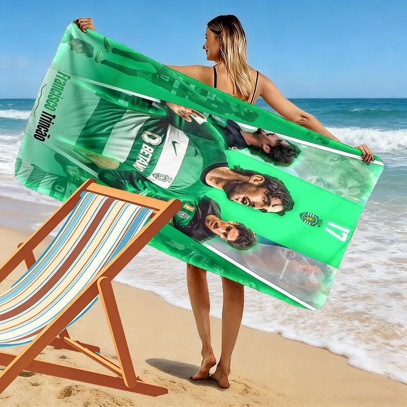Sporting CP Print Strandtuch, Großes Weiches Schnelltrocknendes Handtuch für Strand Camping Schwimmen