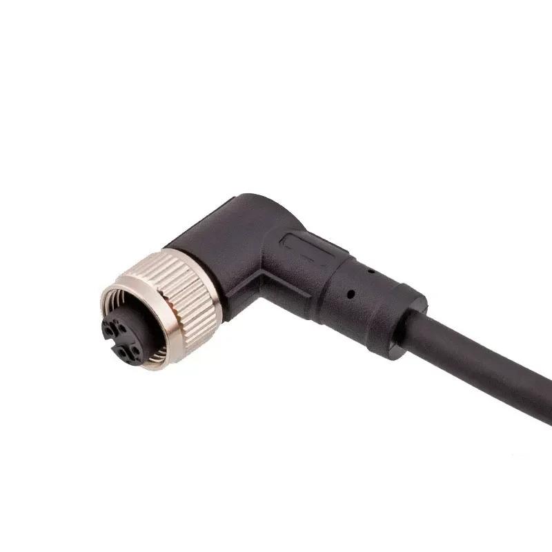 M12 2P 3P 4P 5P 6P 8P 12P 10M PVC PUR Unshield /Shield Cable Straight Curved Male Plug Power Adapter Aviation Connector IP67