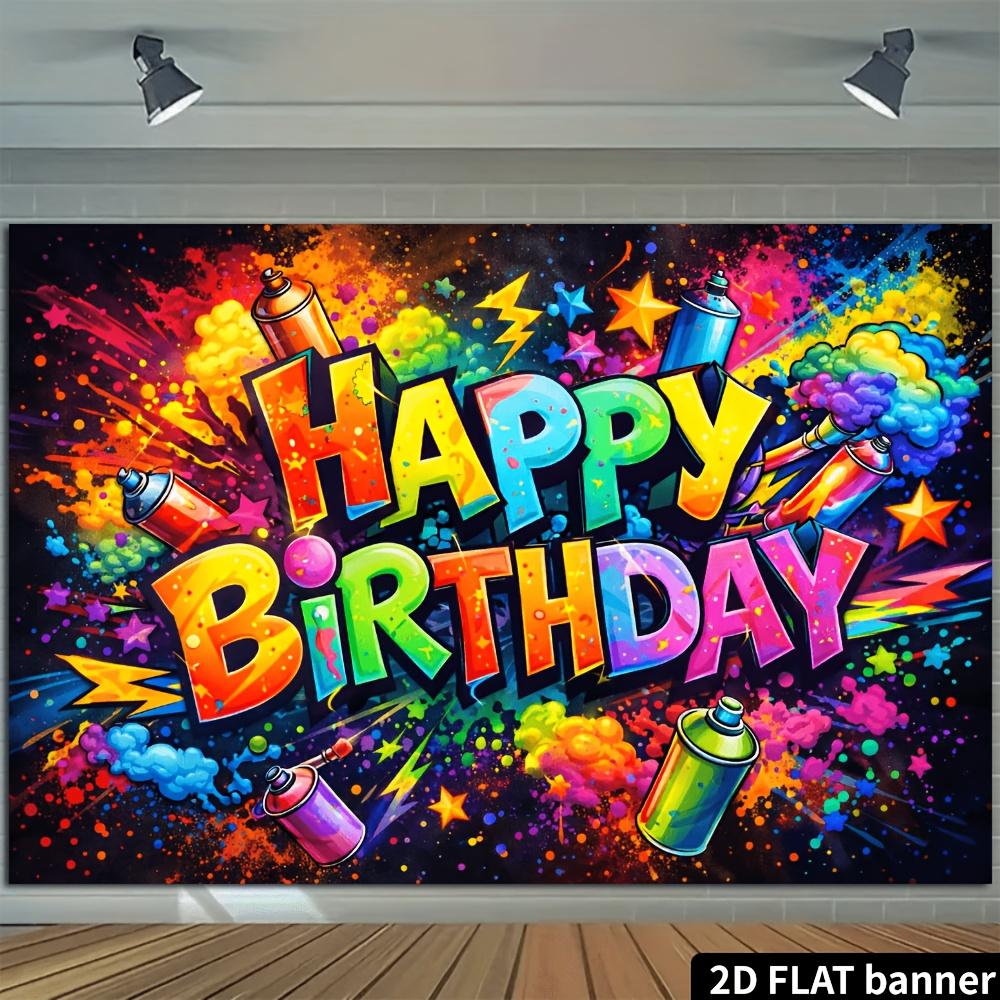2D plane street graffiti birthday party background fabric for indoor and outdoor celebrations multi-functional wall decoration