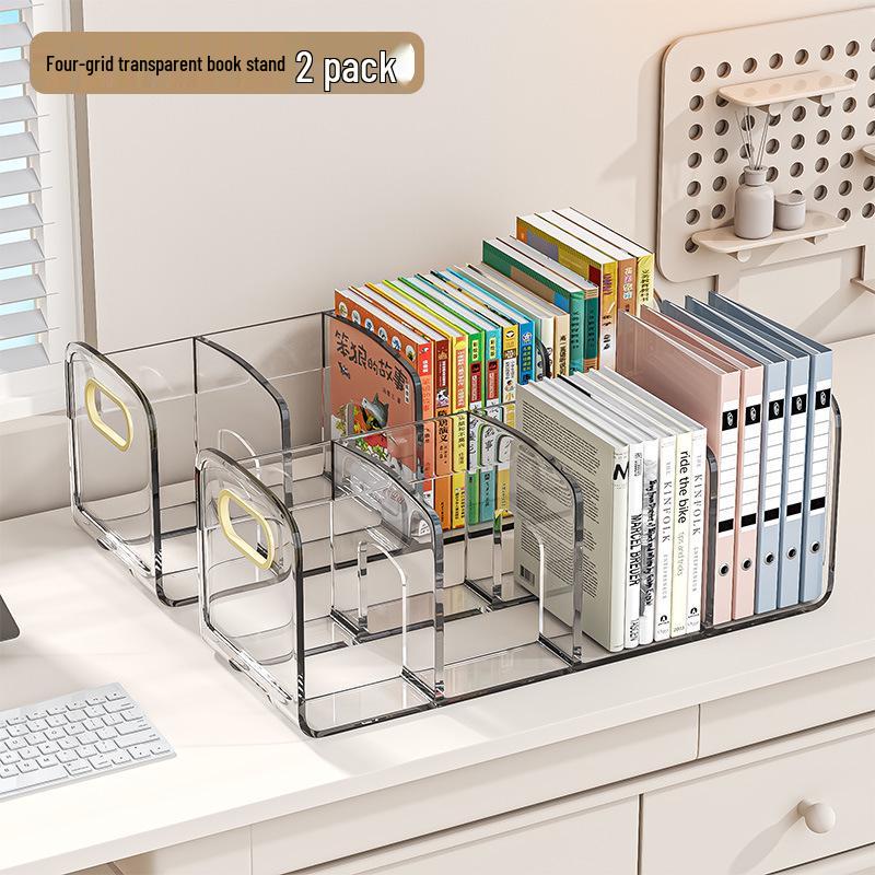 Desktop Bookshelf Organizer: Fixed Book Storage Divider & Office File Rack