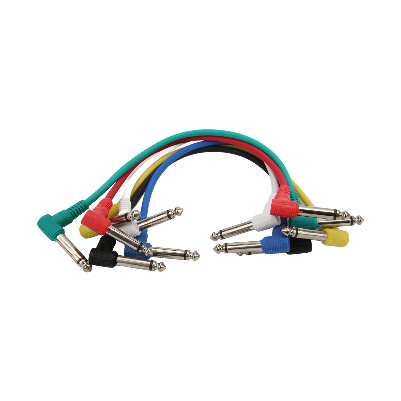 

6 шт. кабель с эффектом, цветной экранированный патч-корд для педали с шумоподавлением для электрогитары, баса