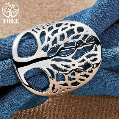 925 Sterling Silber Bäume runder Ringschmuck