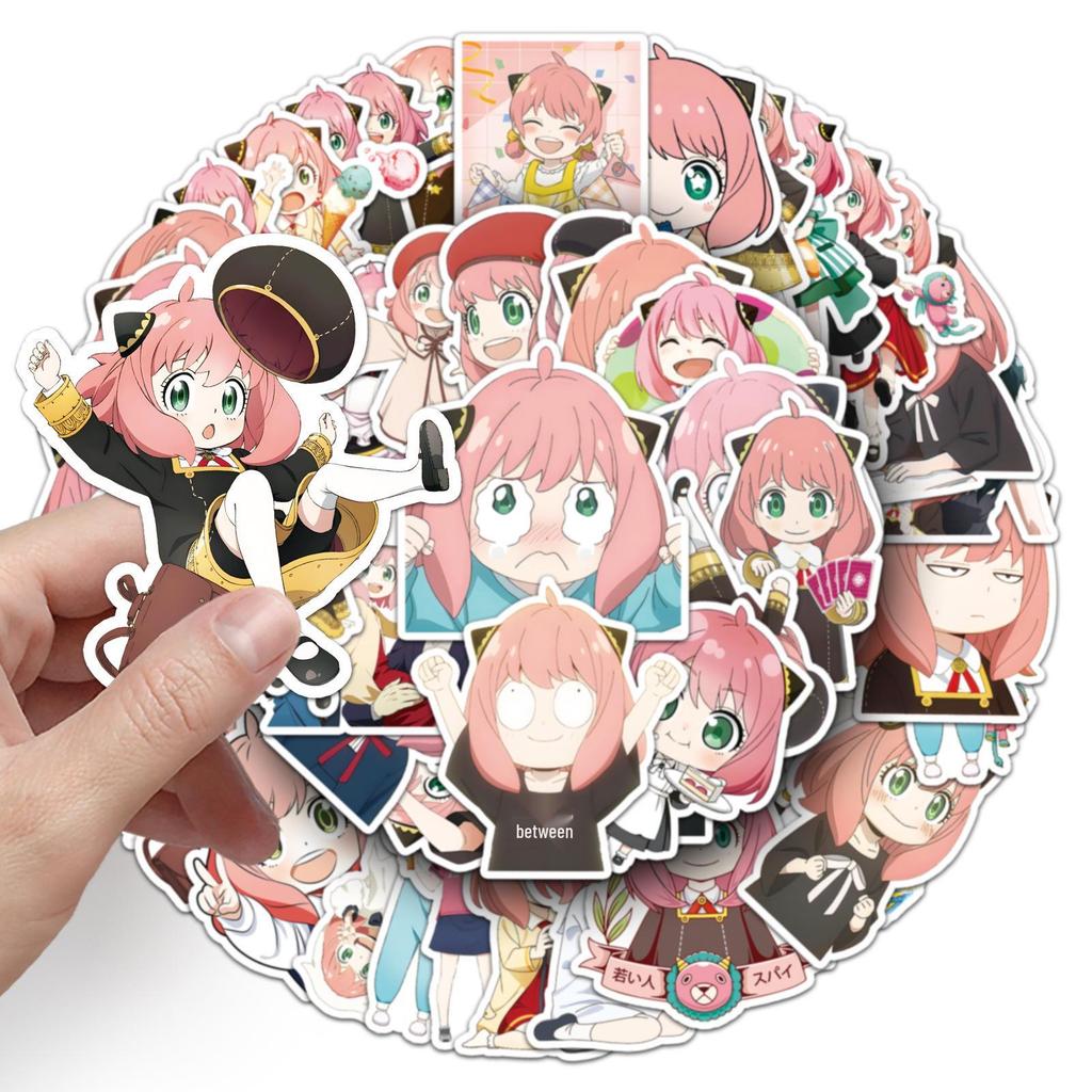50 Cute Anya Stickers - Spy x Family Anime for Personalizing Notebooks, Phones, and DIY Projects