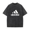 XH+108 MINISO 2026 Summer Vintage Wash Printed Pure Cotton Shoulder Style Men's and Women's Round Neck Short Sleeved Couple T-shirt