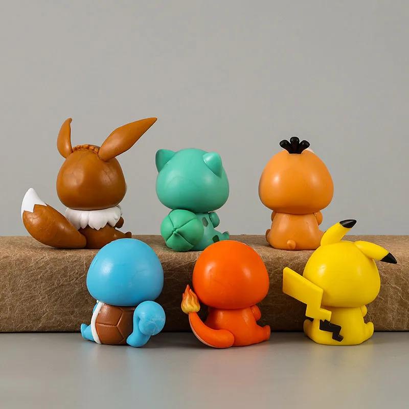 6Pcs/Set Q Version Anime Crayon Shin-chan Figure Shin-chan COS Pokmon Pikachu Action Figure Room Decorations PVC Collection Toy