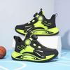 Youth Style Shoes Boys Rotating Buckle Basketball Sneakers Kids Lightweight Anti-Slip Running Shoes Outdoor Indoor Sport Training Casual