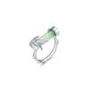 Japanese Bamboo Leaf Jade Adjustable Women's Ring - Light Luxury Design
