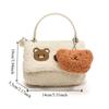 Korean Style Plush Bear Crossbody Bag Cartoon Cute Cookie Handbag Mini Message Bag  Girls
