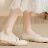 Mary Jane's spring new fairy skirt, shallow mouth flat bottom thick heel soft sole Doudou single shoes