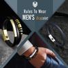 Bracelet Homme - H1174 - Cuir et perles - Boucle magnétique acier inoxydable - Livré avec boîte à bijoux