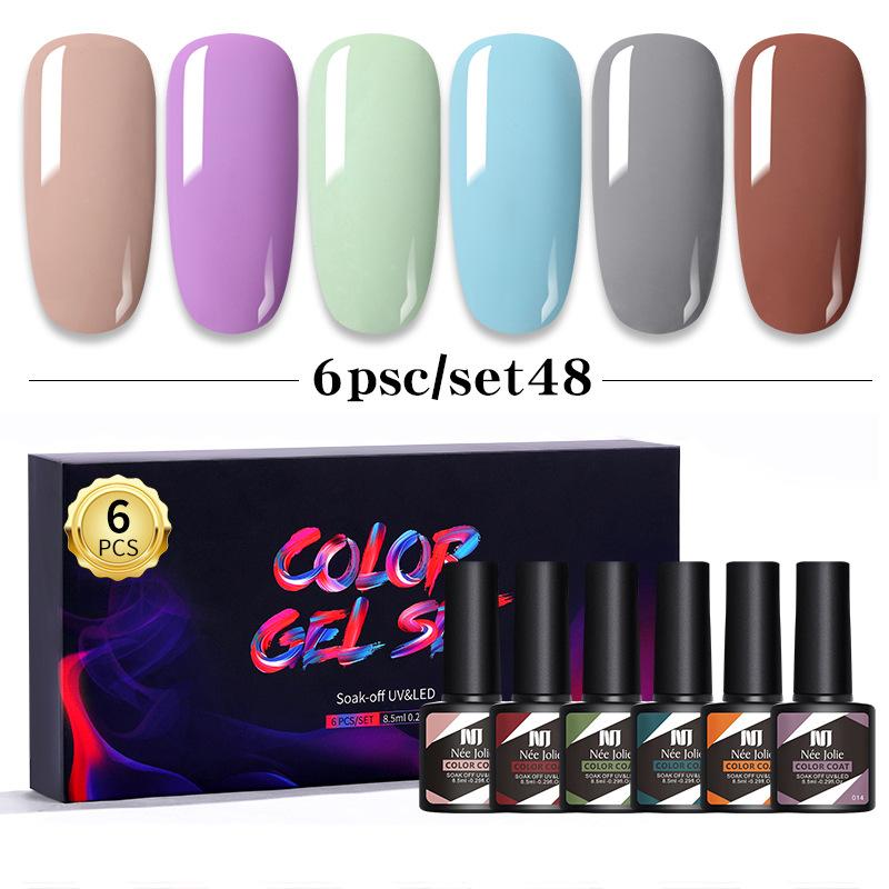 Nail Polish Glue Set 8Ml 6 Bottles Boxed Nail Art Barbie Glue Japanese Nail Color Glue Phototherapy Glue