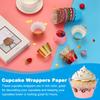 50 Pack Cupcake Wrappers Paper, Baking Cups Standard Cloud Decoration for Anniversary Birthday Weddings and Parties, Pink