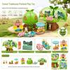 Children's Forest Treehouse Play Set with Little Rabbit & Playground
