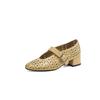 Fashion New Spring/autumn Genuine Leather Women Shoes Round Toe Shoes for Women Fashion Hollow Out Mary Jane Shoes Mid Heels Women Pumps
