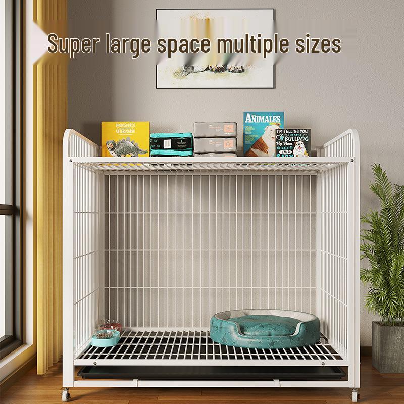 Heavy-Duty Iron Dog Cage for Medium and Large Dogs - Square Tube Design