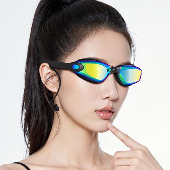 Gafas de Natación para Adultos con Tapones para los Oídos Impermeables Sin Fugas Antivaho Protección UV Lente Transparente Hombres Mujeres Gafas de Silicona Equipo de Buceo Snorkel